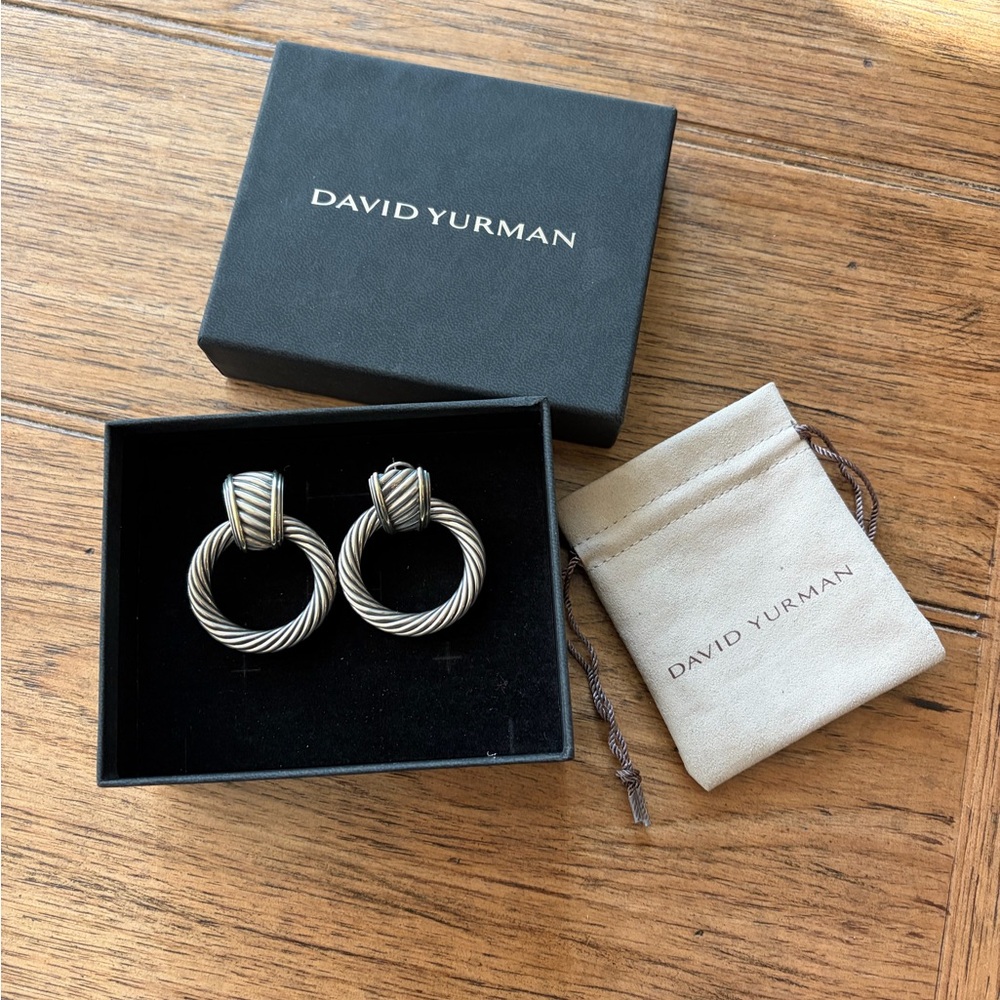 David Yurman XL 925 & 14K gold door knocker convertible earrings